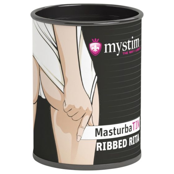 Mystim MasturbaTIN Žebrovaná Rita - žebrovaný masturbátor (bílý)