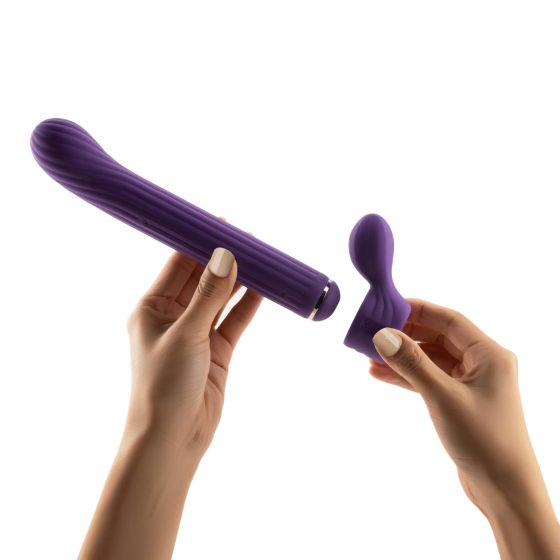 Magic Stick - vibrátor s vyměnitelnými nástavci (fialový)