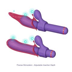   Magic Stick - vibrátor s vyměnitelnými nástavci (fialový)