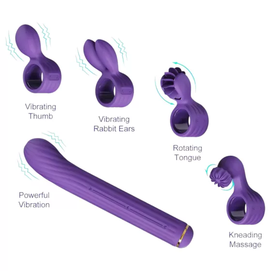 Magic Stick S1 - vibrátor s více funkcemi - fialový