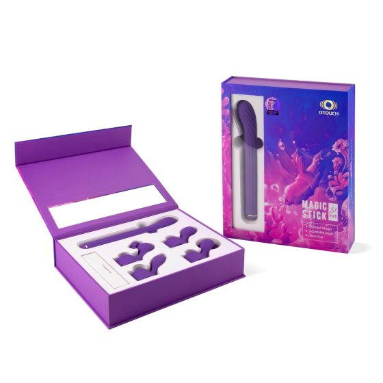 Magic Stick - vibrátor s vyměnitelnými nástavci (fialový)