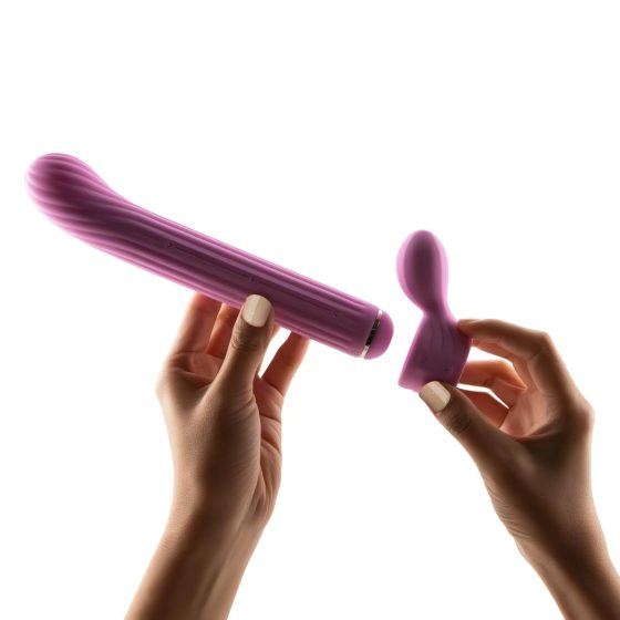 Magic Stick - vibrátor s vyměnitelnými nástavci (růžový)