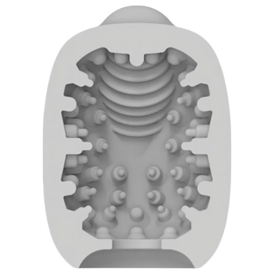 VIBEGGS - vibrační vajíčko masturbátor - s výstupky - bílá