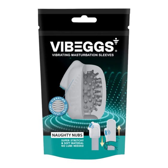 VIBEGGS Naughty Nubs - vibrační vajíčko masturbátor (bílá)