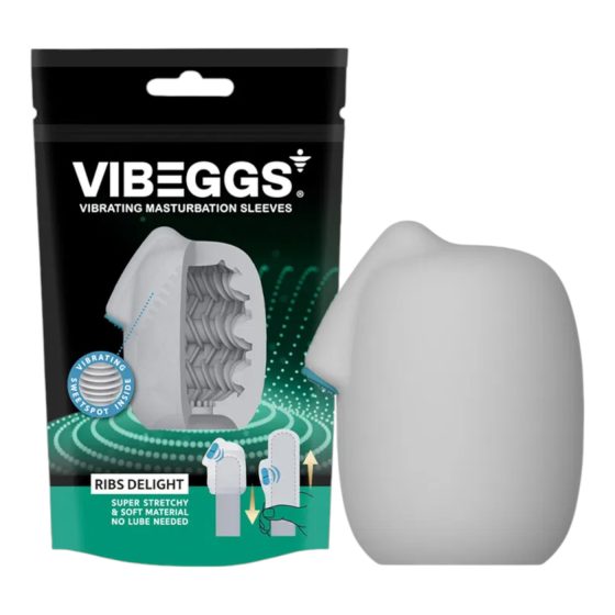 VIBEGGS Ribs Delight - vibrační vajíčko masturbátor - bílý