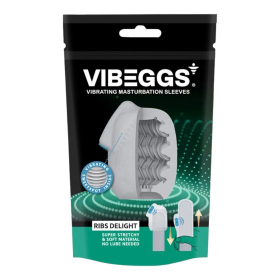 VIBEGGS Ribs Delight - vibrační vajíčko masturbátor - bílý