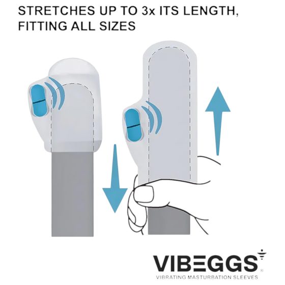 VIBEGGS Twisty Tongues - vibrační vejce masturbátor (bílá)