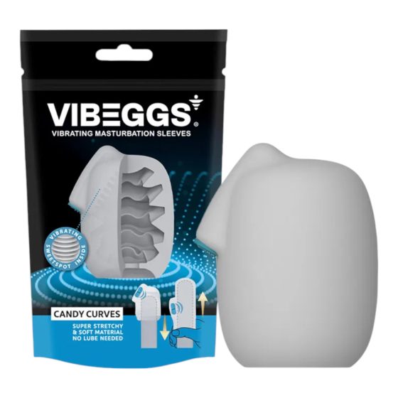 VIBEGGS Candy Curves - vibrační vajíčko masturbátor - bílá