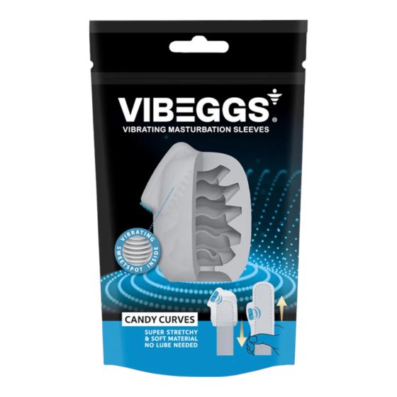VIBEGGS Candy Curves - vibrační vajíčko masturbátor (bílé)