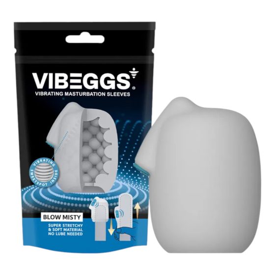 VIBEGGS Blow Misty - vibrační vajíčko masturbátor - bílá