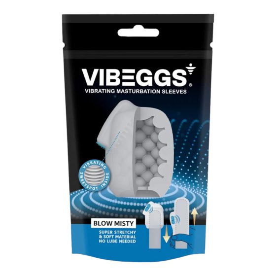 VIBEGGS Blow Misty - vibrační vajíčko masturbátor - bílá