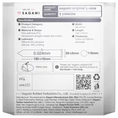Sagami Original 0,02 L - kondom - 58 mm - 1 ks