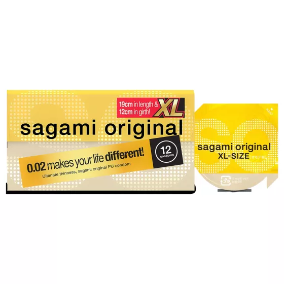 Sagami Original 0,02 XL - kondom - extra velký - 61mm - 12 ks