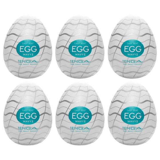 TENGA Egg Wavy II - vlnitý masturbátor ve tvaru vejce (6 ks)