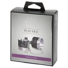 Fifty Shades of Grey - saténová pouta - stříbrná