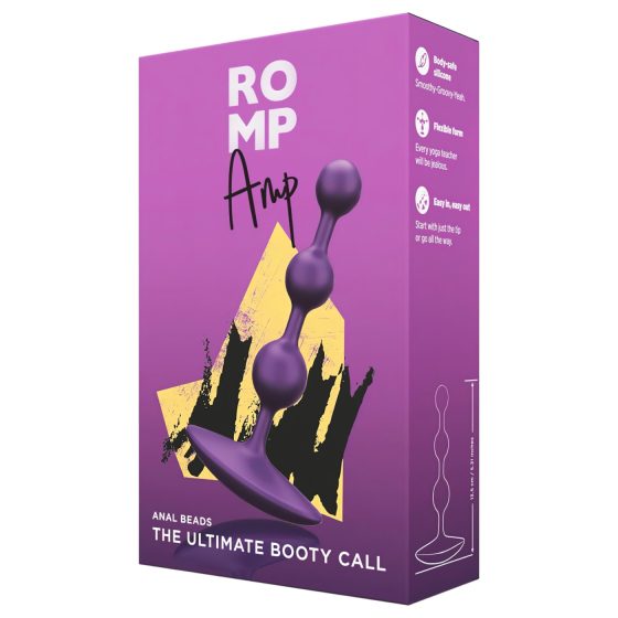 ROMP Amp - perličkový anální dildo (fialový)