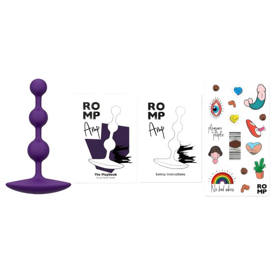 ROMP Amp - perličkový anální dildo (fialový)