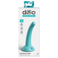   Dillio Curious Five - lepivé silikonové dildo (15 cm) - tyrkysové