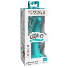   Dillio Curious Five - lepivé silikonové dildo (15 cm) - tyrkysové