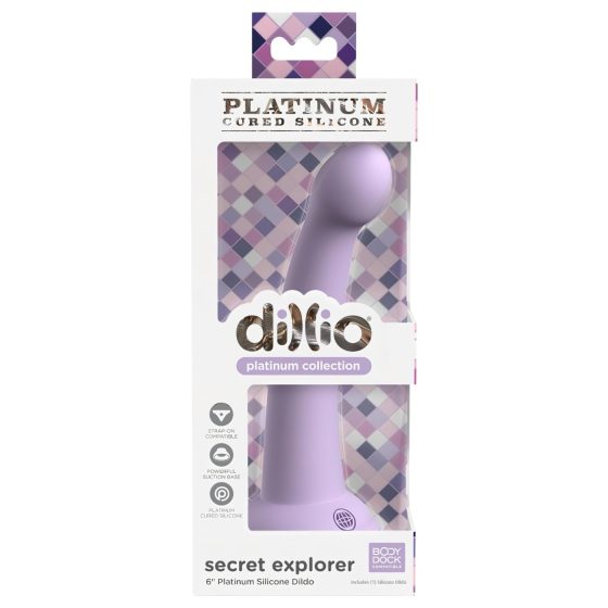 Dillio Tajný Průzkumník - přísavný dildo (17 cm) - fialový