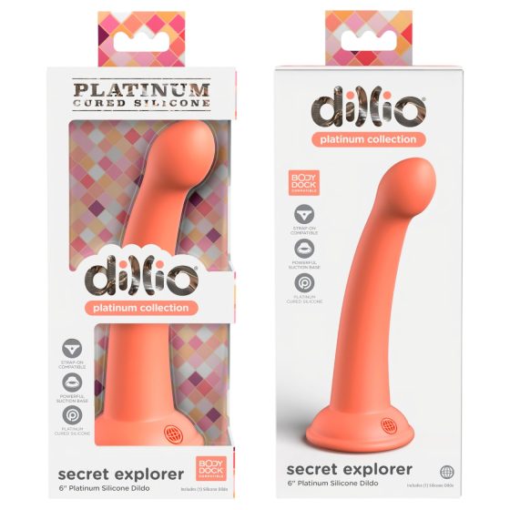 Dillio Secret Explorer - žaludový dildo (17 cm) - oranžový