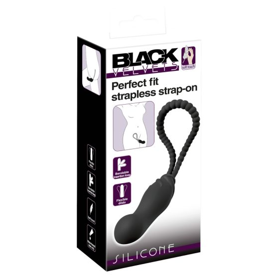 Black Velvet Perfect Fit - připínací dildo (černé)