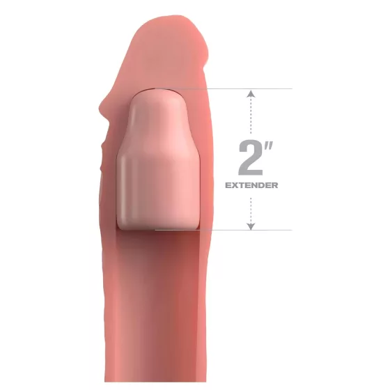 Pipedream - X-TENSION Elite 2 - návlek na penis s návlekem na varlata (přírodní/barva těla)