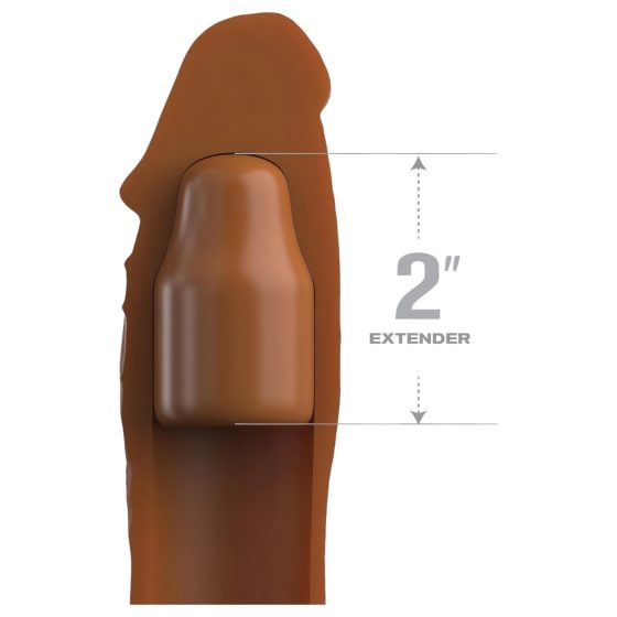 X-TENSION Elite 2 - nastavitelný návlek na penis (hnědý)