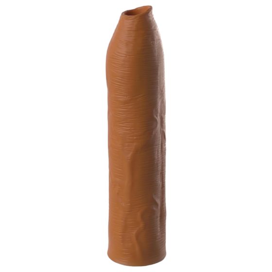 X-TENSION Elite - nastavitelný otevřený návlek na penis (tmavý přírodní)