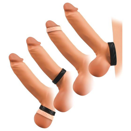 You2Toys 4v1 - sada kroužků na penis a varlata (přírodní-černá)