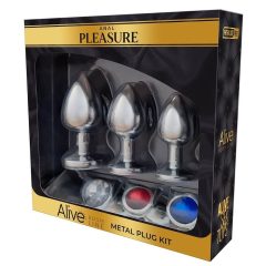   Alive Anal Pleasure - sada kovových análních dild (stříbrná)