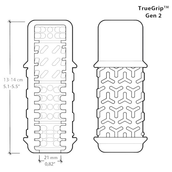 The Handy TrueGrip Gen 2 Sleeve - masturbátor (průhledný)