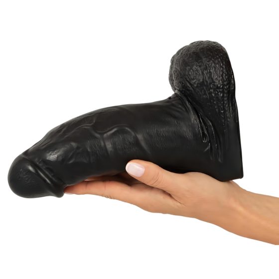 Realistixxx Skutečný Obr - dildo s varlaty - 22 cm (černé)