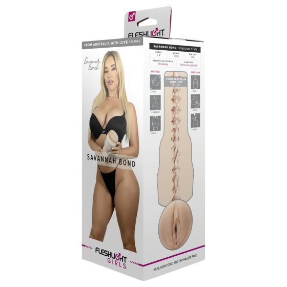 Fleshlight Savannah Bond - realistická umělá vagína - tělová