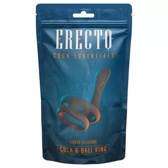 Erecto - erekční kroužek na penis a varlata - černý