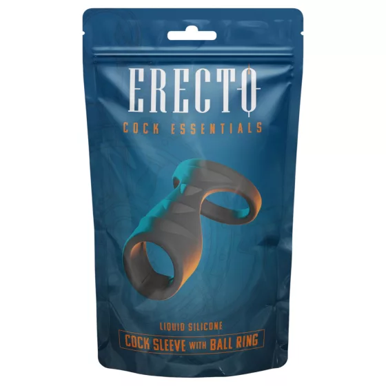 Erecto - erekční kroužek 2v1 - černý