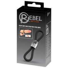   Rebel Heavy Rope - nastavitelný kroužek na penis a varlata (černý)