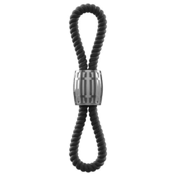 Rebel Heavy Rope - nastavitelný kroužek na penis a varlata (černý)