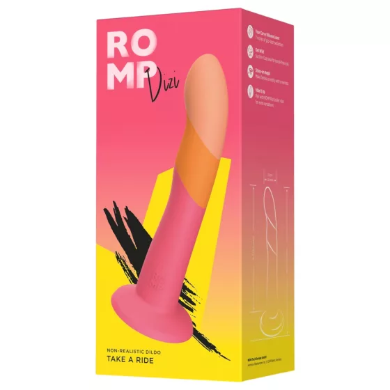 ROMP Dizi - flexibilní silikonové dildo - růžovo-oranžové