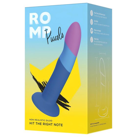 ROMP Piccolo - pružný silikonový dildo (modro-fialový)