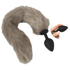 You2Toys - silikonový anální kolík s ocasem (šedý)