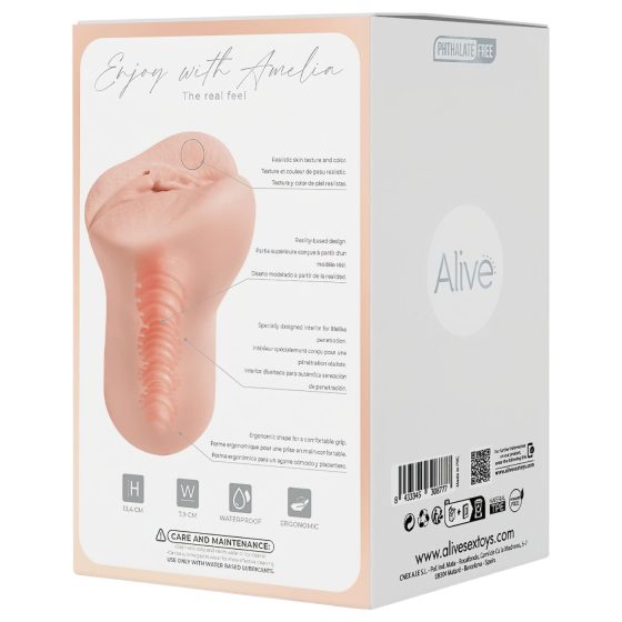 Alive Amelia S - umělá vagina masturbátor (přírodní)