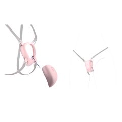 Luxusní postroj na vibrátor s páskem na klitoris (bílý)