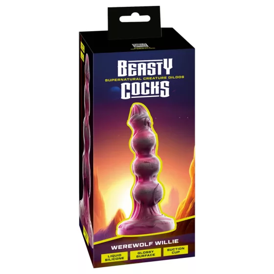 Beasty Cocks - Werewolf Willie dildo s přísavkou - bordó (21 cm)