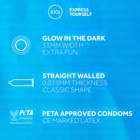 EXS Glow - svítící kondom (3 ks)