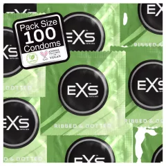   EXS Ribbed & Dotted - žebrovaný, tečkovaný kondom (100 ks)