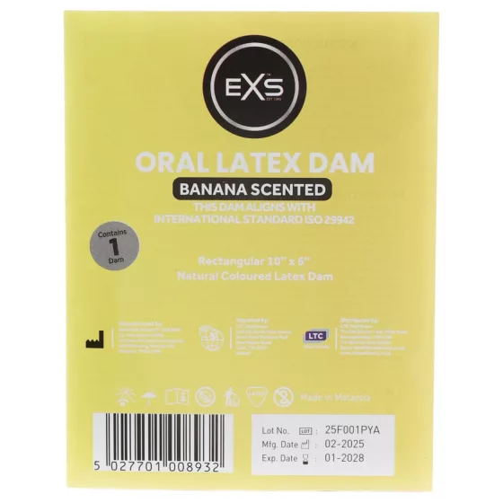 EXS banánový lízací ubrousek - latexová ochranná rouška (1 ks)