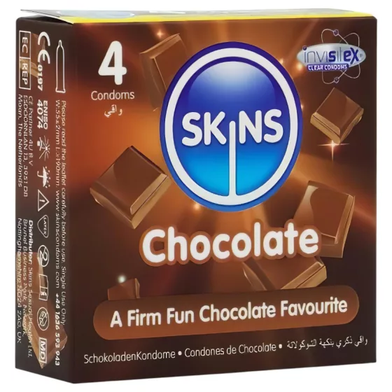 Skins - kondom s čokoládovou příchutí - 4 ks