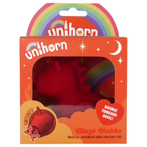 Unihorn Blaze Diablo - vibrátor na klitoris - dobíjecí - červený