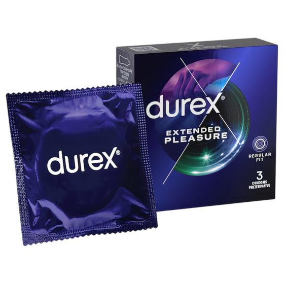 Durex Extended Pleasure - prezervativy s prodlouženým účinkem - 56 mm - 3 ks